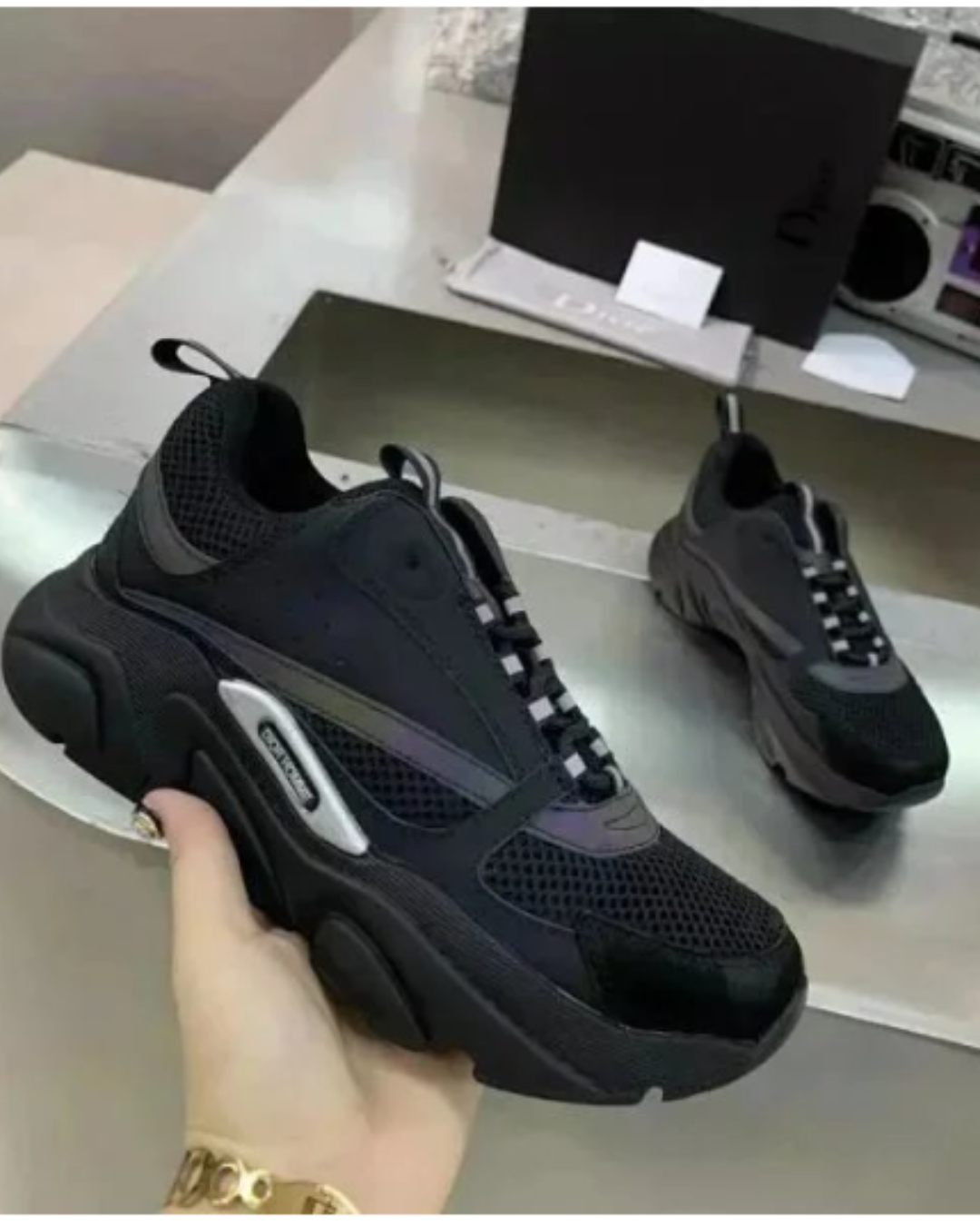 Luxury Black Reflective Runner – Limited Edition