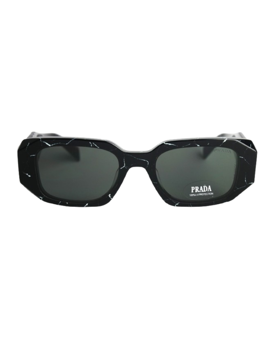 Prada Rectangle Studded Sunglasses – Black Edition